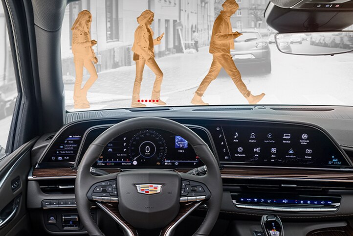 Alerta frontal de detección de peatones en tu camioneta de lujo